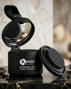 kmax concealing mini scalp shader in the bathroom